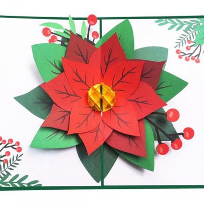 3D Pop Up Card, Greeting Card - Christmas Flower